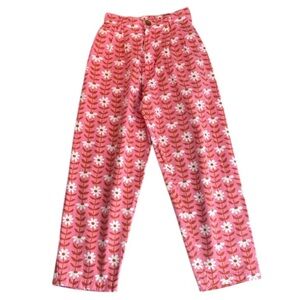 Big Bud Press Lazy Daisy Trousers Pink Size XXS Petite